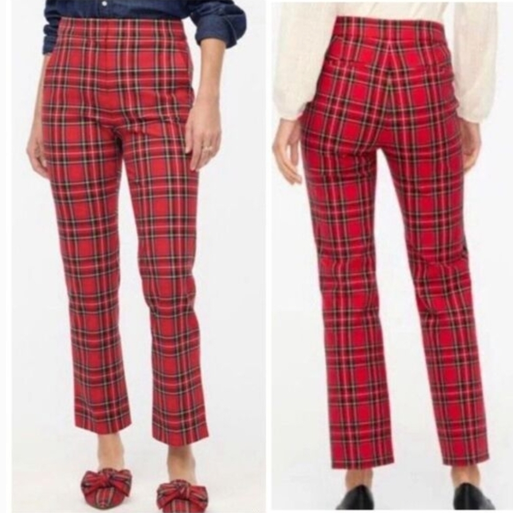 ❤️ NWOT! J CREW KELSEY HIGH RISE CROP FLARE PANTS, TARTAN PLAID, 12 (31)
